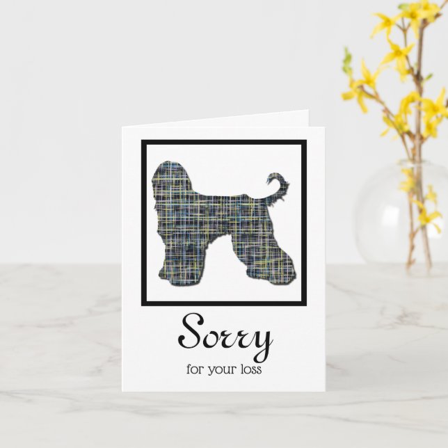 Afghan Hound Dog Pet Sympathy Card (Yellow Flower)