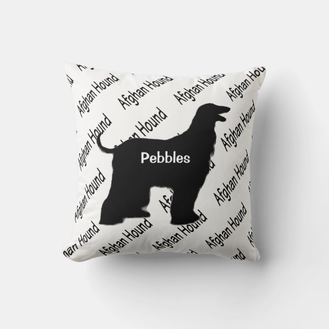 Afghan Hound Dog Silhouette Custom Pillow (Front)