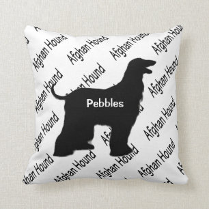 Afghan Hound Dog Silhouette Custom Pillow
