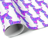 Afghan Hound Dog Silhouette Pink & Blue White Gift