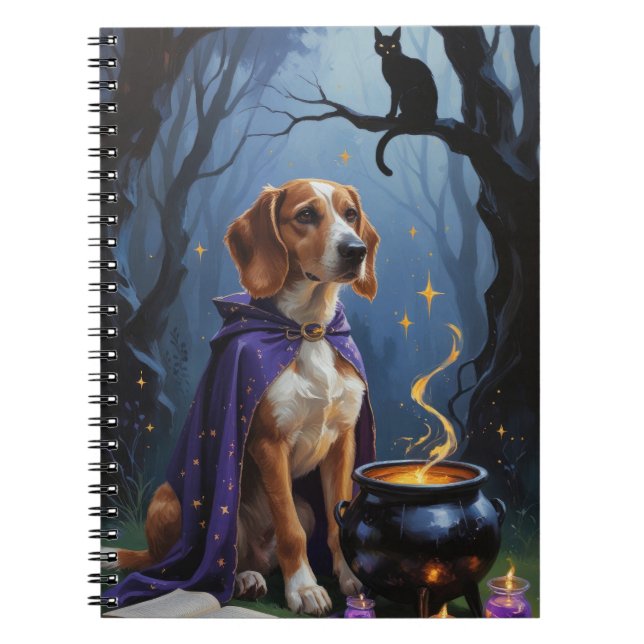 Afghan Hound Dog Whimsical Halloween Painting Notebook (Front)