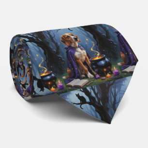 Afghan Hound Dog Whimsical Halloween Painting Tie