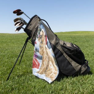 Afghan Hound Dog Winter Wonderland Christmas Joy Golf Towel