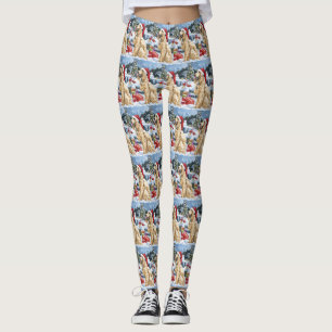 Afghan Hound Dog Winter Wonderland Christmas Joy Leggings