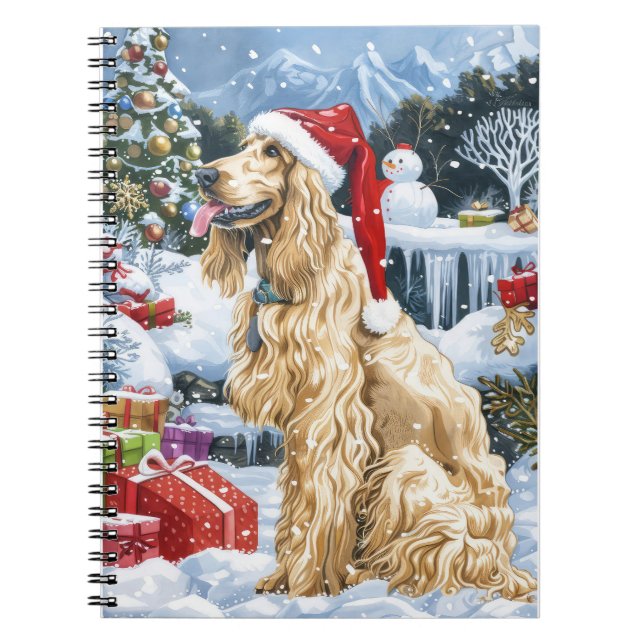 Afghan Hound Dog Winter Wonderland Christmas Joy  Notebook (Front)