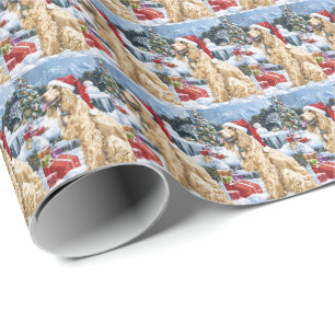 Afghan Hound Dog Winter Wonderland Christmas Joy Wrapping Paper