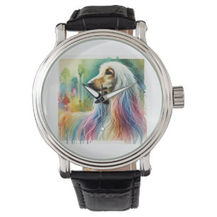 Afghan Hound Elegance 130724AREF106 - Watercolor Watch