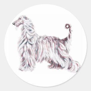 Afghan Hound Elegance Classic Round Sticker