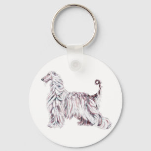 Afghan Hound Elegance Key Ring