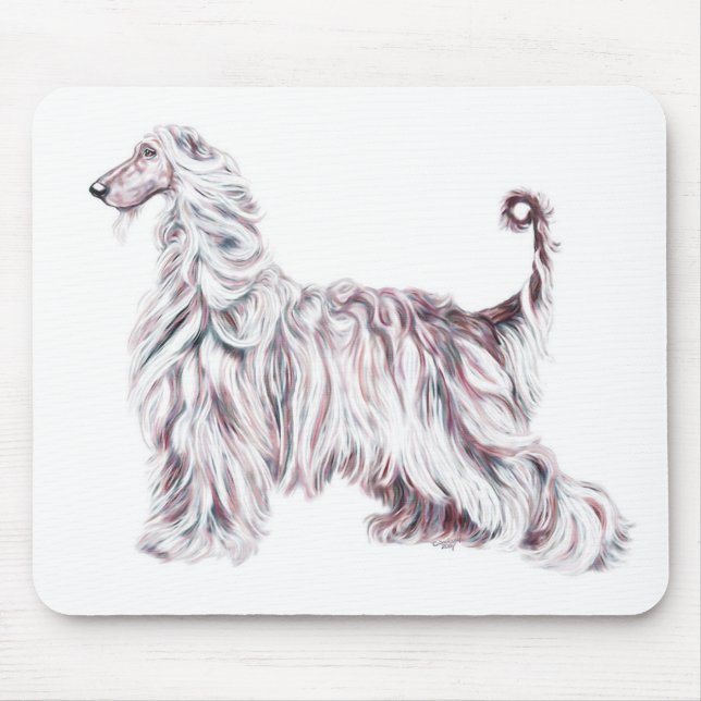 Afghan Hound Elegance Mouse Mat (Front)