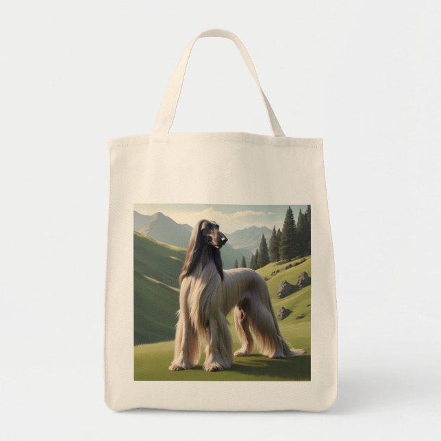 Afghan Hound Elegant Grocery Tote Bag (Front)