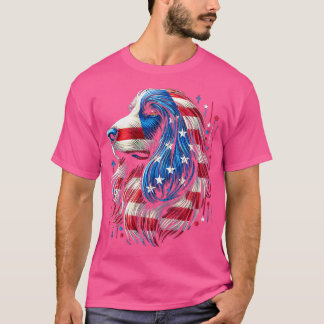 Afghan Hound FLAG USA Funny Dog Lover Funny T-Shirt