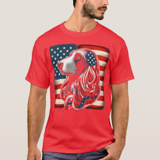Afghan Hound FLAG USA Funny Dog Lover T-Shirt