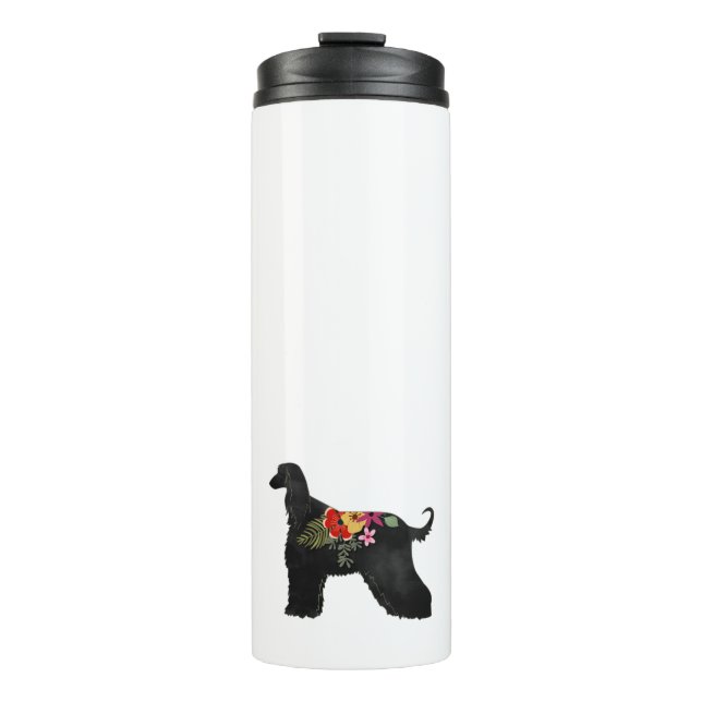 Afghan Hound Floral Bohemian Saddle Thermal Tumbler (Front)