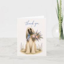 Afghan Hound Flower Bouquet Thank You