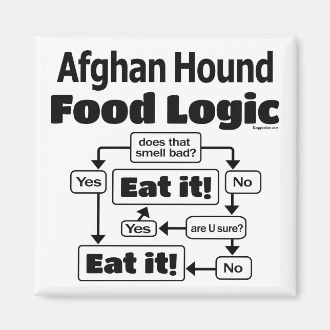 Afghan Hound Food Logic Magnet (Front)