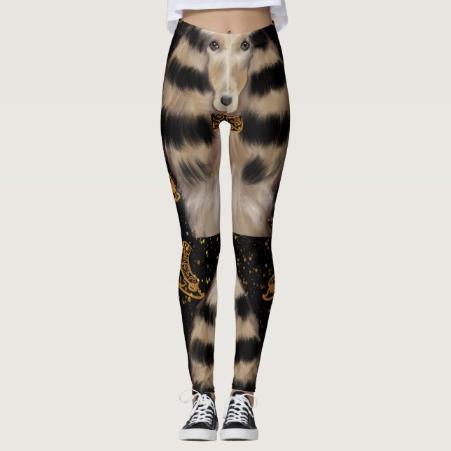 AFGHAN HOUND GOLD  LEGGINGS (Front)