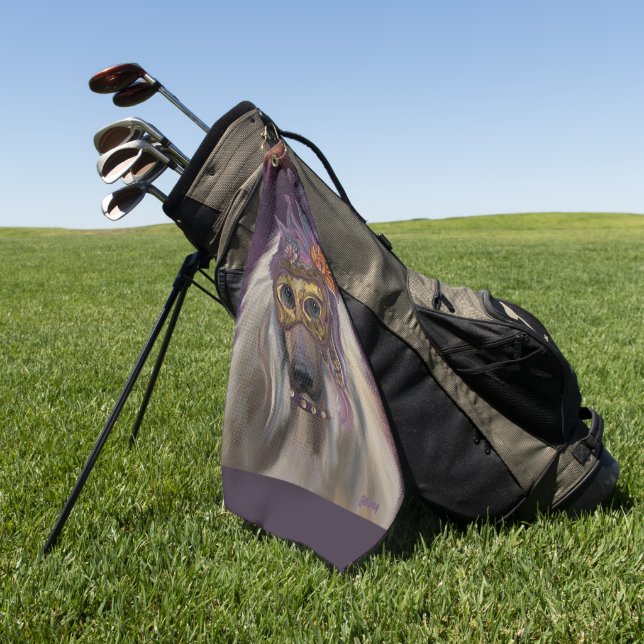 AFGHAN HOUND GOLF TOWEL (Green)