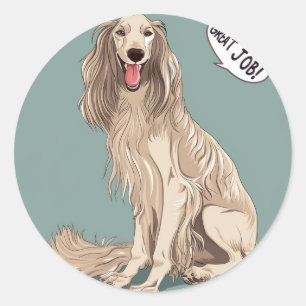 Afghan Hound Great Job Teacher Reward Classic Round Sticker