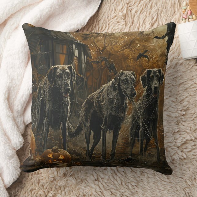Afghan Hound Halloween Night Doggy Delight  Cushion (Blanket)