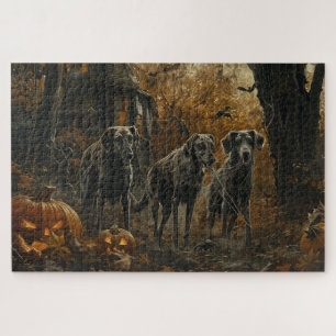 Afghan Hound Halloween Night Doggy Delight Jigsaw Puzzle