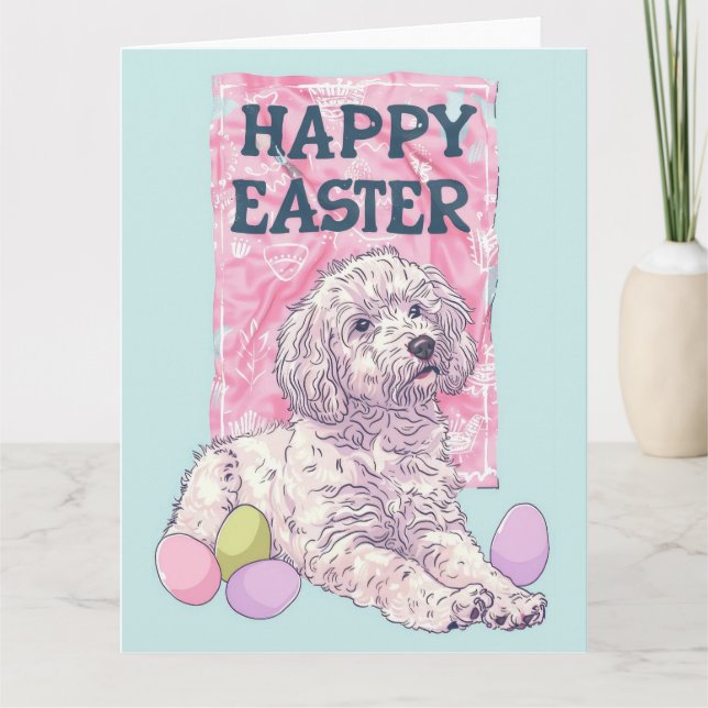 Afghan Hound Happy Easter Card (Front)