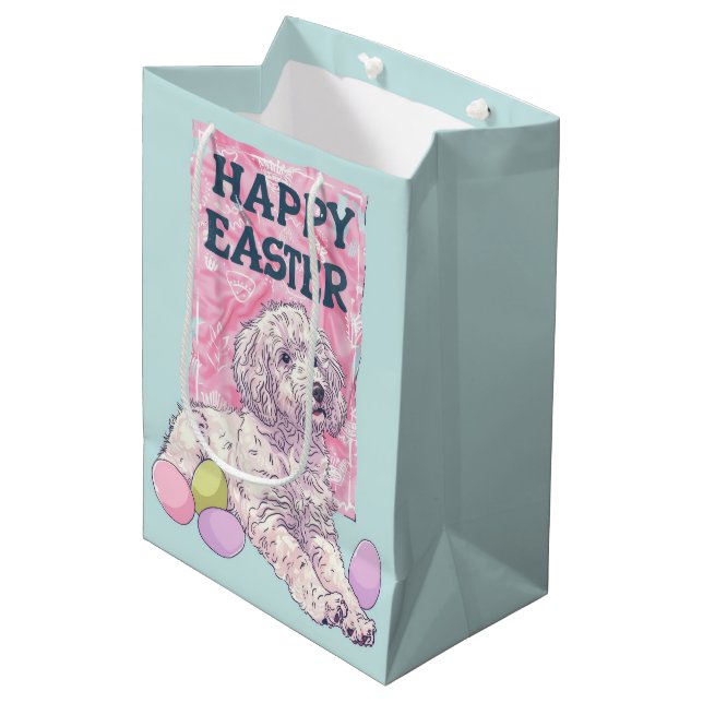 Afghan Hound Happy Easter Medium Gift Bag (Front Angled)