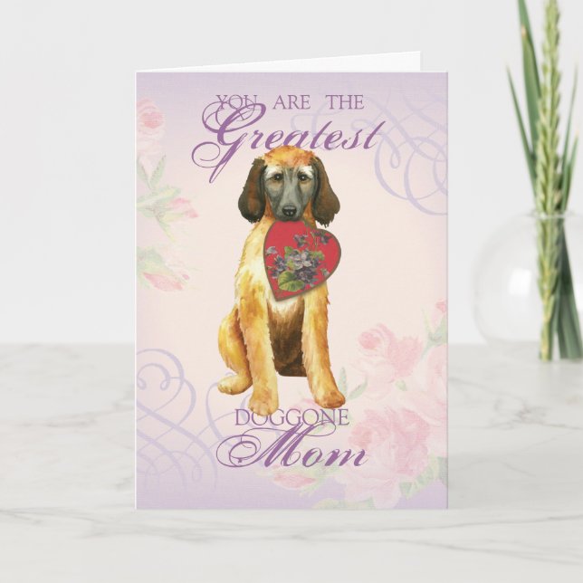 Afghan Hound Heart Grandma Card (Front)