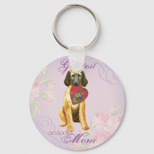 Afghan Hound Heart Mum Key Ring