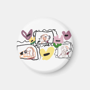 Afghan Hound hearts Magnet
