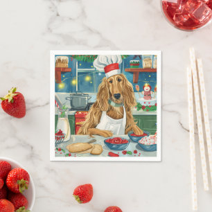 Afghan Hound Holiday Baking: Festive Christmas Napkin