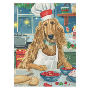 Afghan Hound Holiday Baking: Festive Christmas Tablecloth