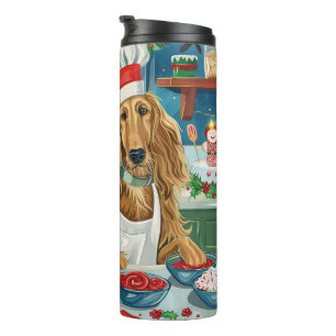 Afghan Hound Holiday Baking: Festive Christmas Thermal Tumbler