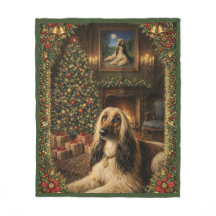 Afghan Hound Holiday Christmas Throw Blanket
