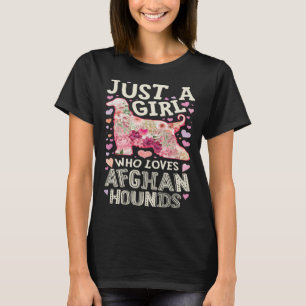Afghan Hound Just A Girl Who Loves Dog Flower Wome T-Shirt