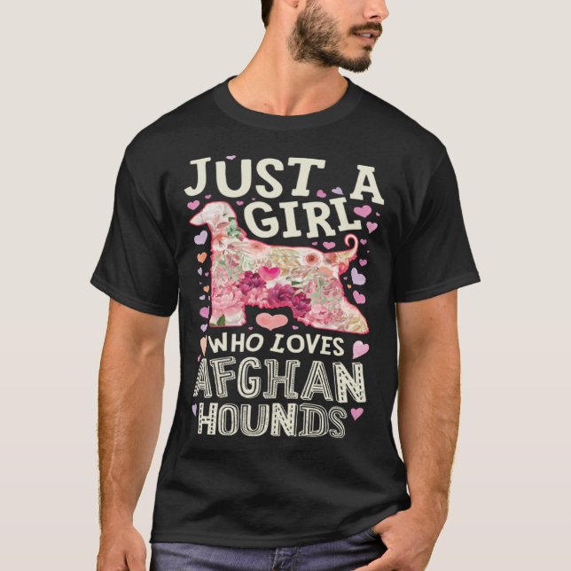 Afghan Hound Just A Girl Who Loves Dog Flower Wome T-Shirt (Front)
