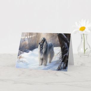 Afghan Hound Let It Snow Christmas Card