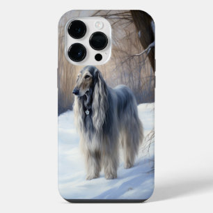 Afghan Hound Let It Snow Christmas iPhone 14 Pro Max Case