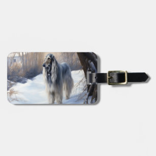 Afghan Hound Let It Snow Christmas  Luggage Tag