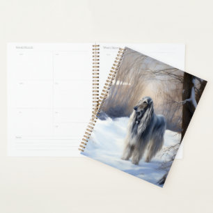 Afghan Hound Let It Snow Christmas  Planner