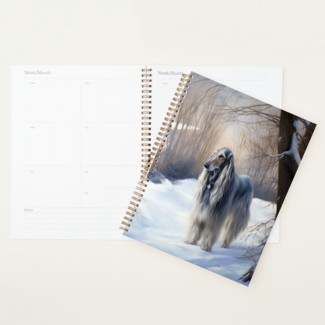 Afghan Hound Let It Snow Christmas  Planner (Display)