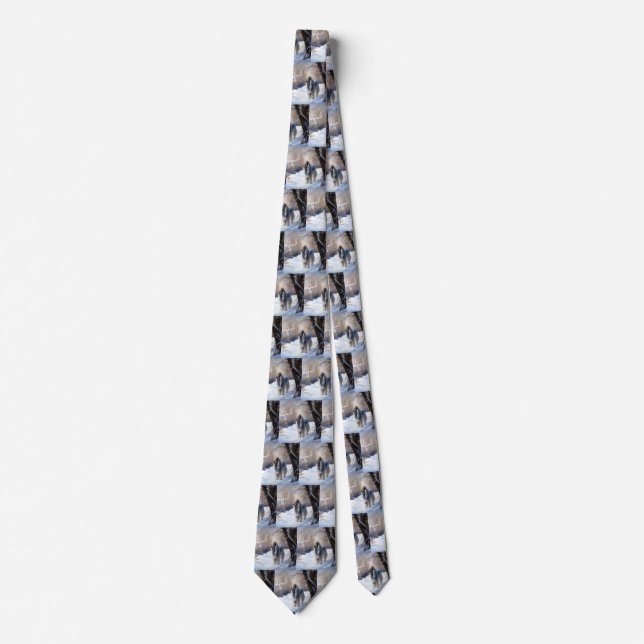 Afghan Hound Let It Snow Christmas  Tie (Front)