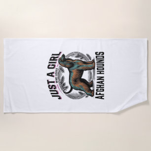 Afghan Hound Lover Vintage Dog Mum Shirt Design_1 Beach Towel