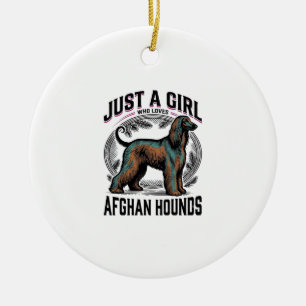 Afghan Hound Lover Vintage Dog Mum Shirt Design_1 Ceramic Tree Decoration