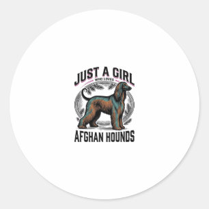Afghan Hound Lover Vintage Dog Mum Shirt Design_1 Classic Round Sticker