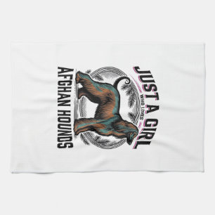 Afghan Hound Lover Vintage Dog Mum Shirt Design_1 Tea Towel