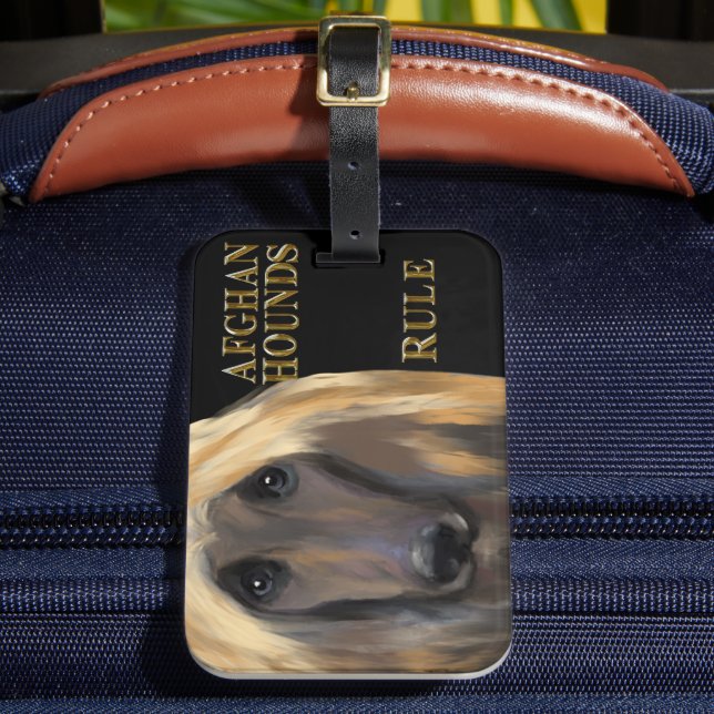 AFGHAN HOUND   LUGGAGE TAG (Front Insitu 2)
