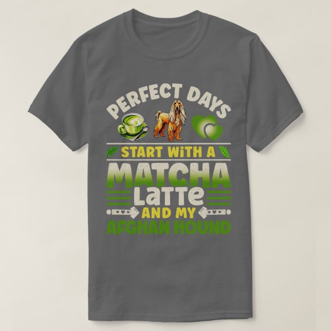Afghan Hound Matcha Latte T-Shirt (Design Front)