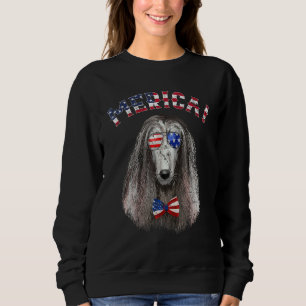 Afghan Hound Merica American Flag Dog   July 4th U Sweatshirt