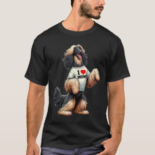 Afghan Hound Mom I Love Mom Afghan Hound Lover T-Shirt